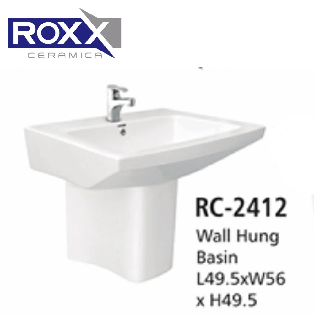 Roxx Ceramica RC-2412 Wall Hung Basin – Sleek Design for Modern Spaces | Roxx Center