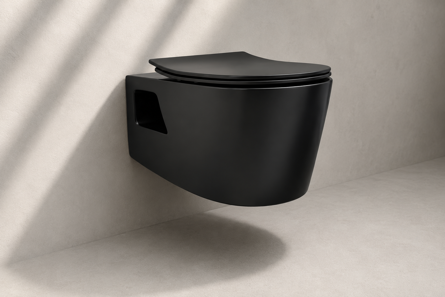 427WHMB (Wall Hang Commode with Hydraulic Seat Cover (Matt Black)