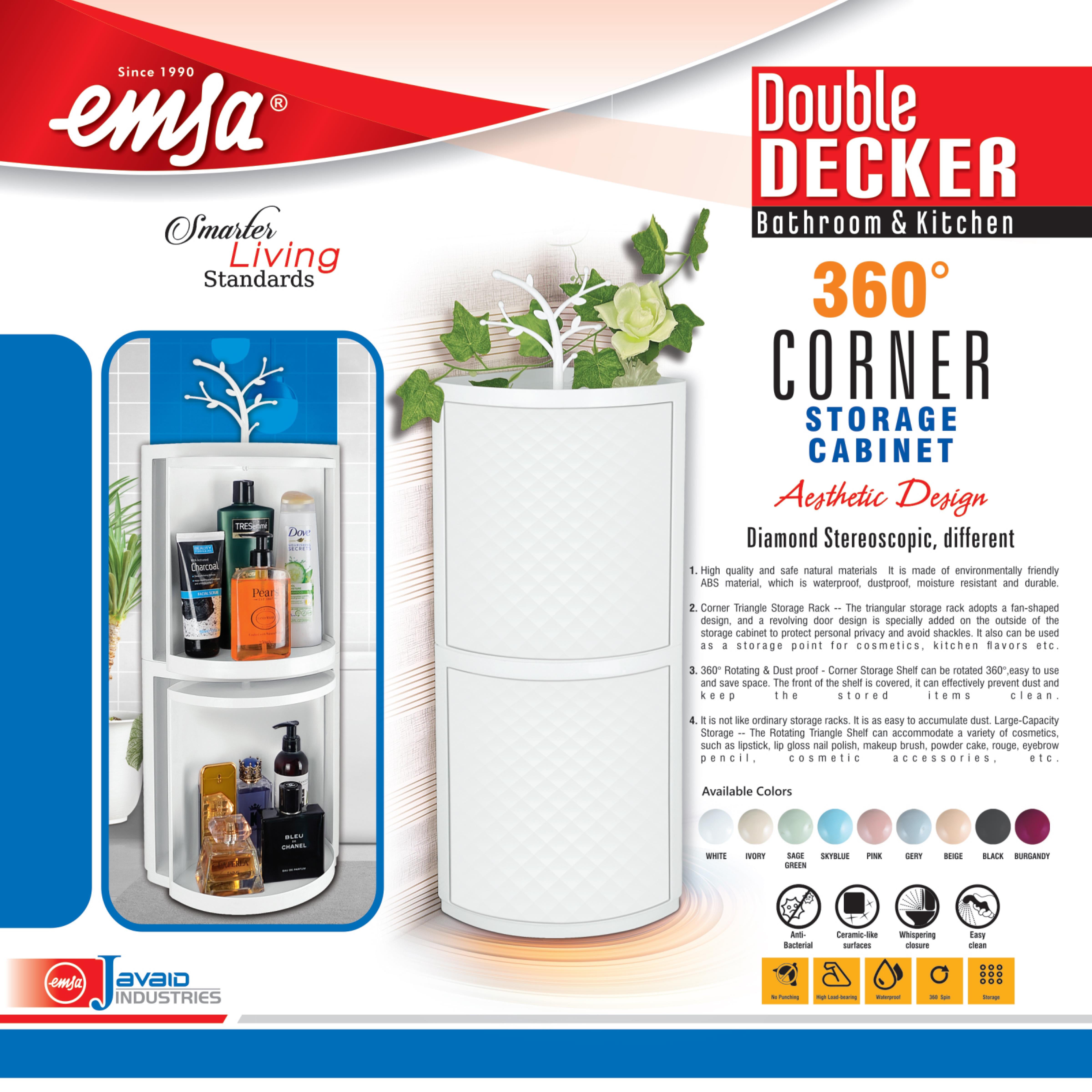 Emsa Double Decker 360 Corner Storage Cabinet