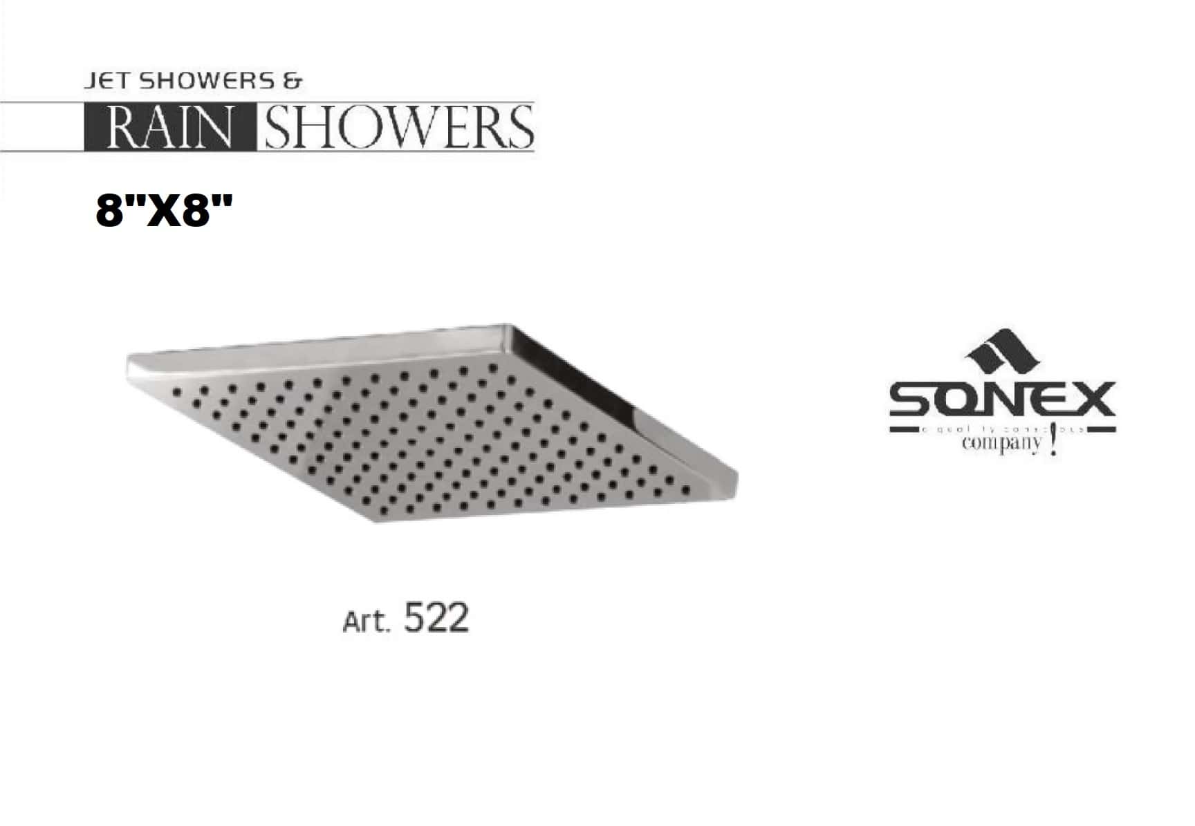 Rain shower Square 522-chrome 200MM 8 INCH image