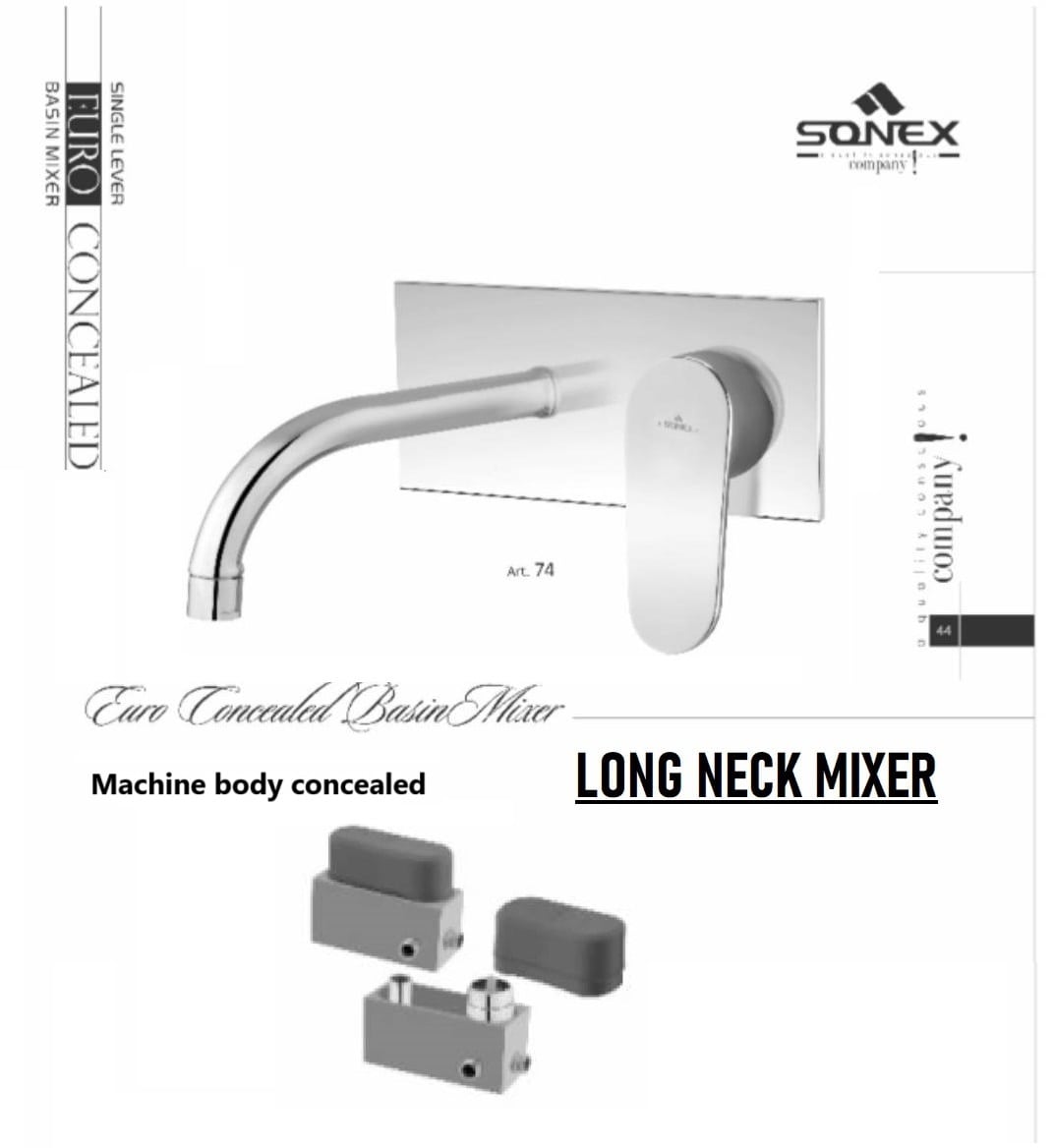 Concealed basinmixer body+plate euro square 74 chrome image