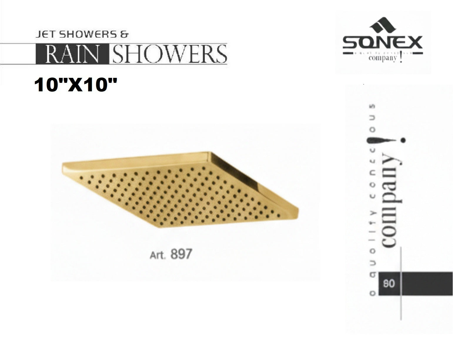 Rain shower Square 897-gold 250MM 10 INCH image