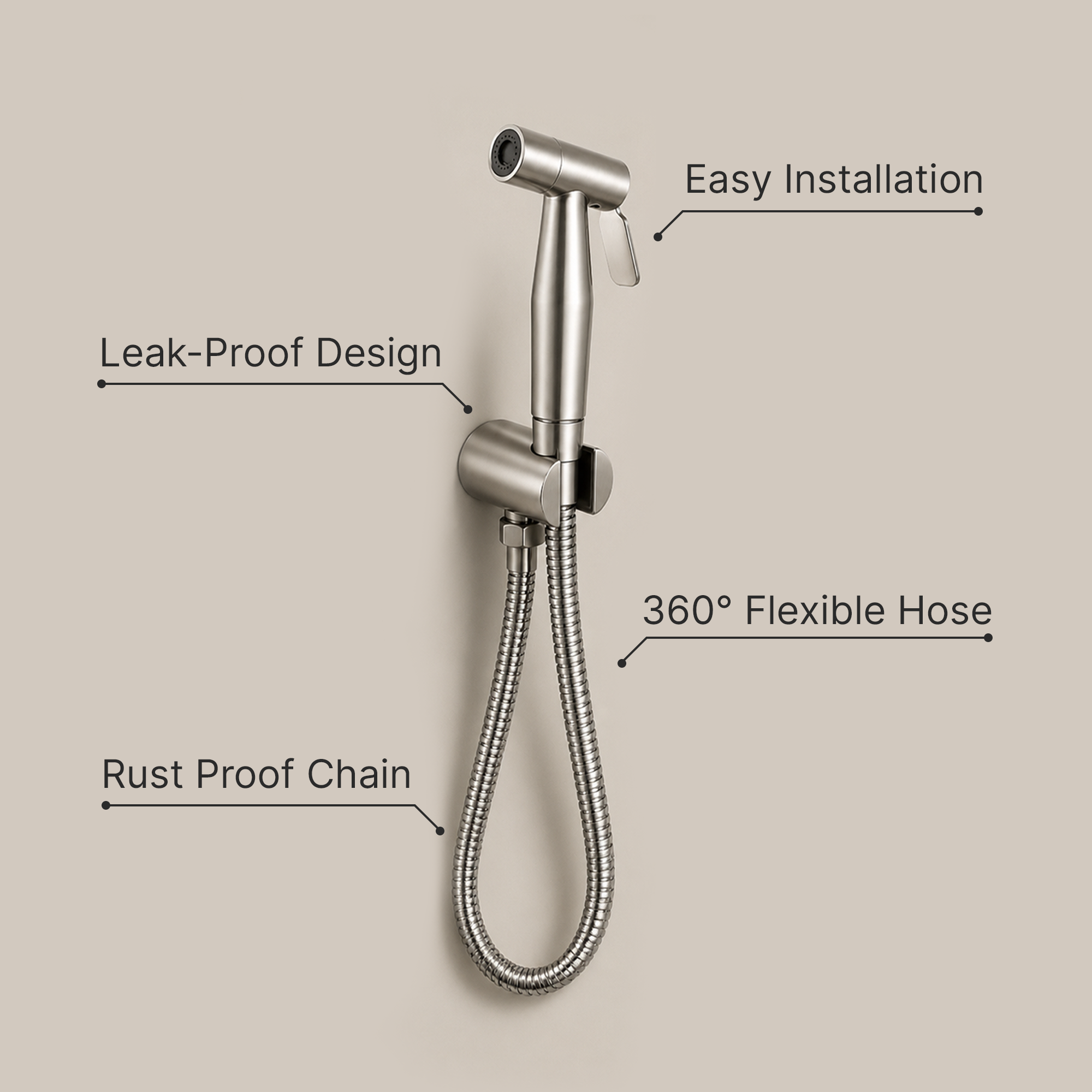 Premium Quality-Stainless Steel 304 Muslim Shower Set