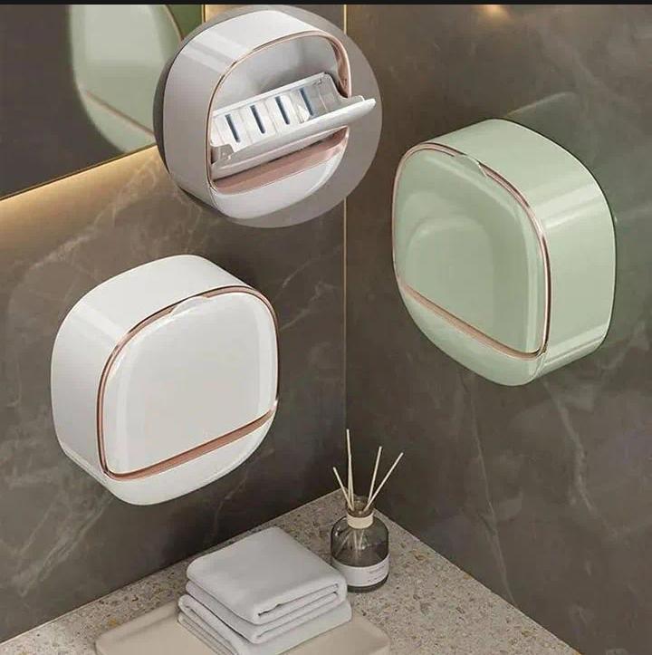 Luxury Soap Holder with Drain Tray, Soap Box Light Luxury Multi-Functional