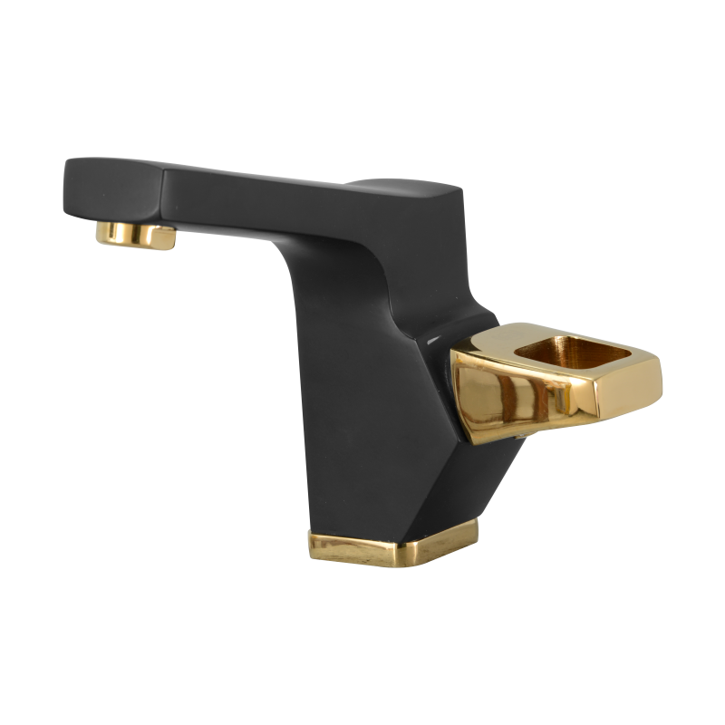Basin mixer mars matt black gold single lever image