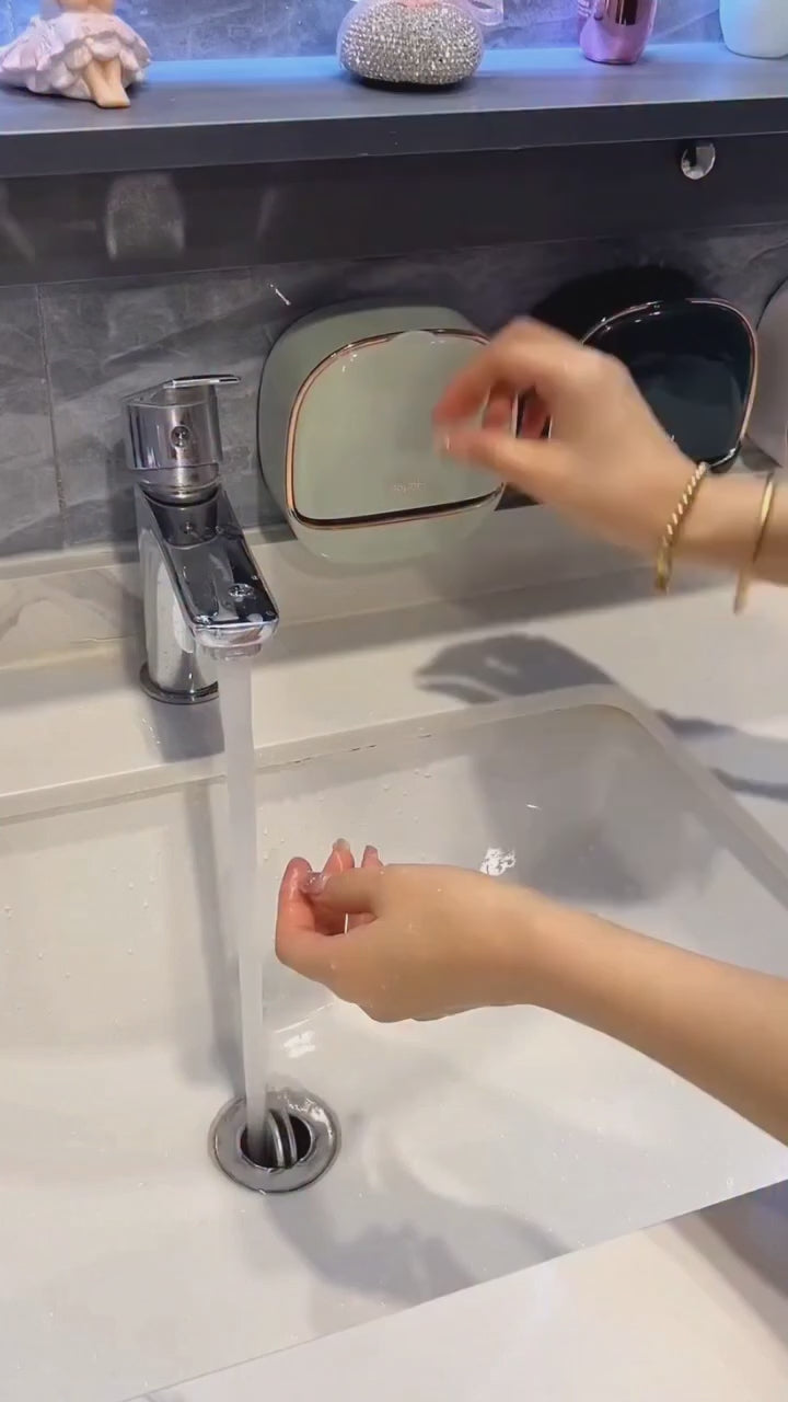 Luxury Soap Holder with Drain Tray, Soap Box Light Luxury Multi-Functional